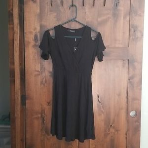 Neesha Cold Shoulder Black Dress